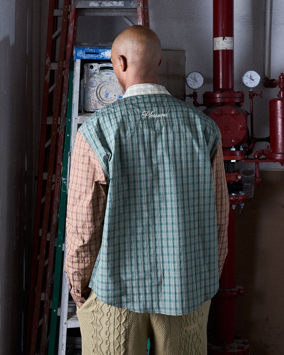 ��PLEASURES/�ץ쥸�㡼����DAZED BUTTON UP Ĺµ����� / MULTI