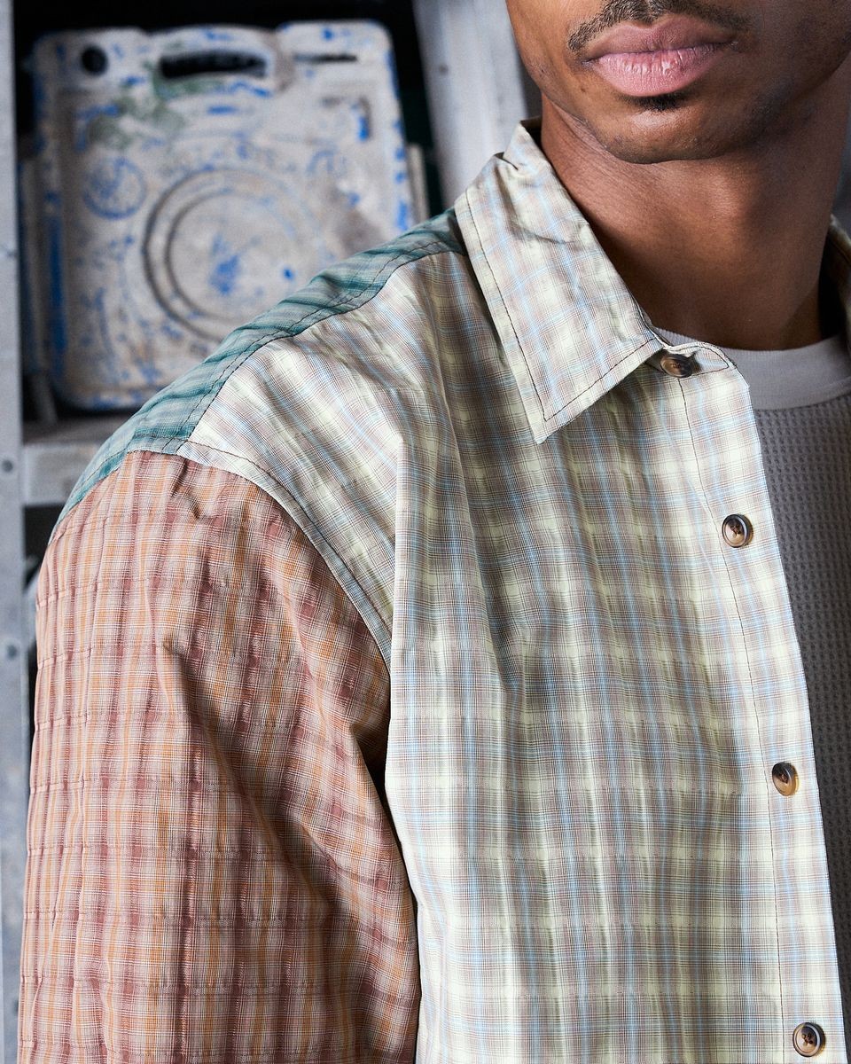 ��PLEASURES/�ץ쥸�㡼����DAZED BUTTON UP Ĺµ����� / MULTI