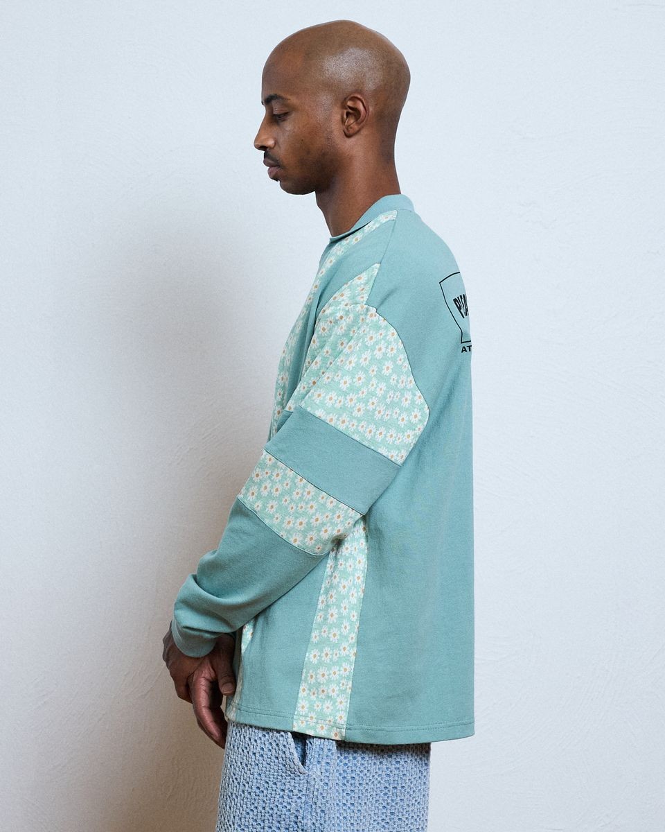 ��PLEASURES/�ץ쥸�㡼����SOUNDS RUGBY POLO �ݥ������ / MATCHA