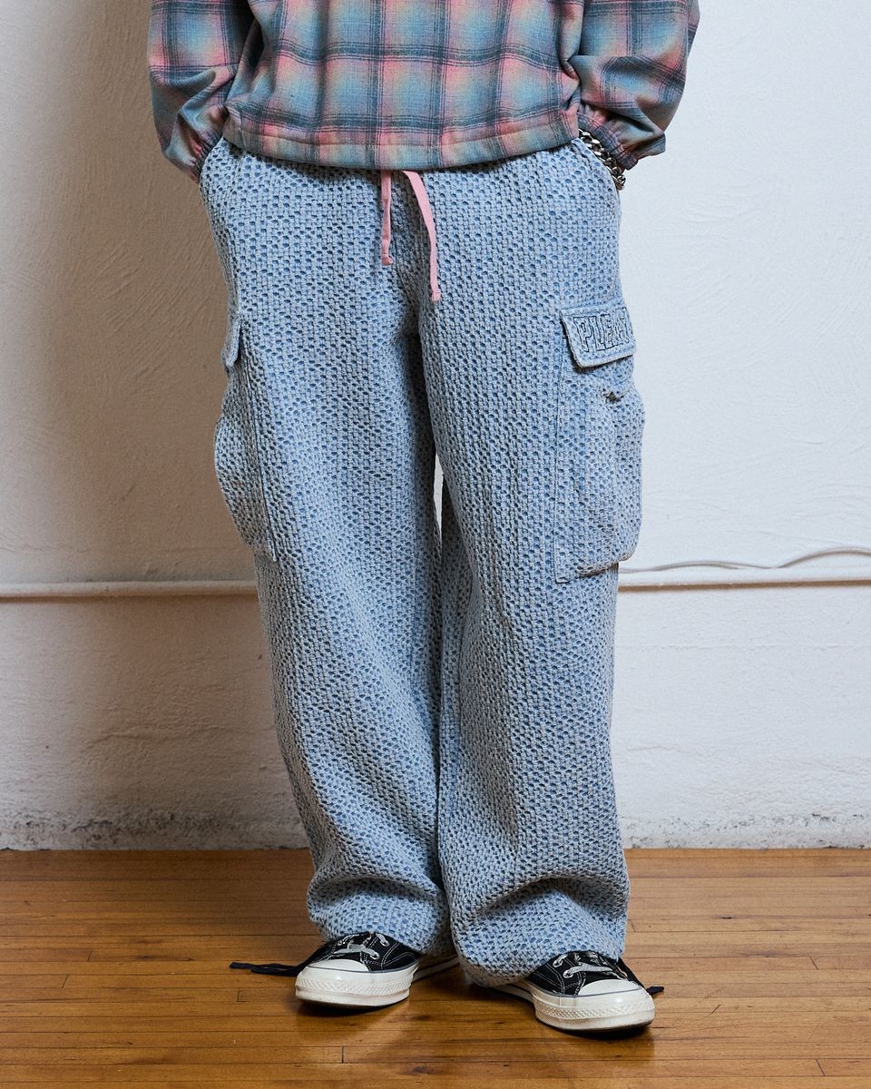 ��PLEASURES/�ץ쥸�㡼����KNITTED INDIGO CARGO PANTS �������ѥ�� / INDIGO