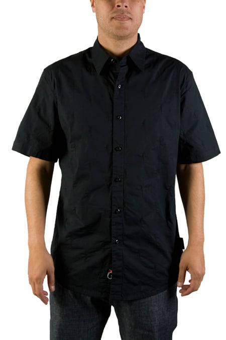 ��THE HUNDREDS/�����ϥ�ɥ�åġ�BENNIGAN SS WOVEN Ⱦµ����� / BLACK �֥�å� ��