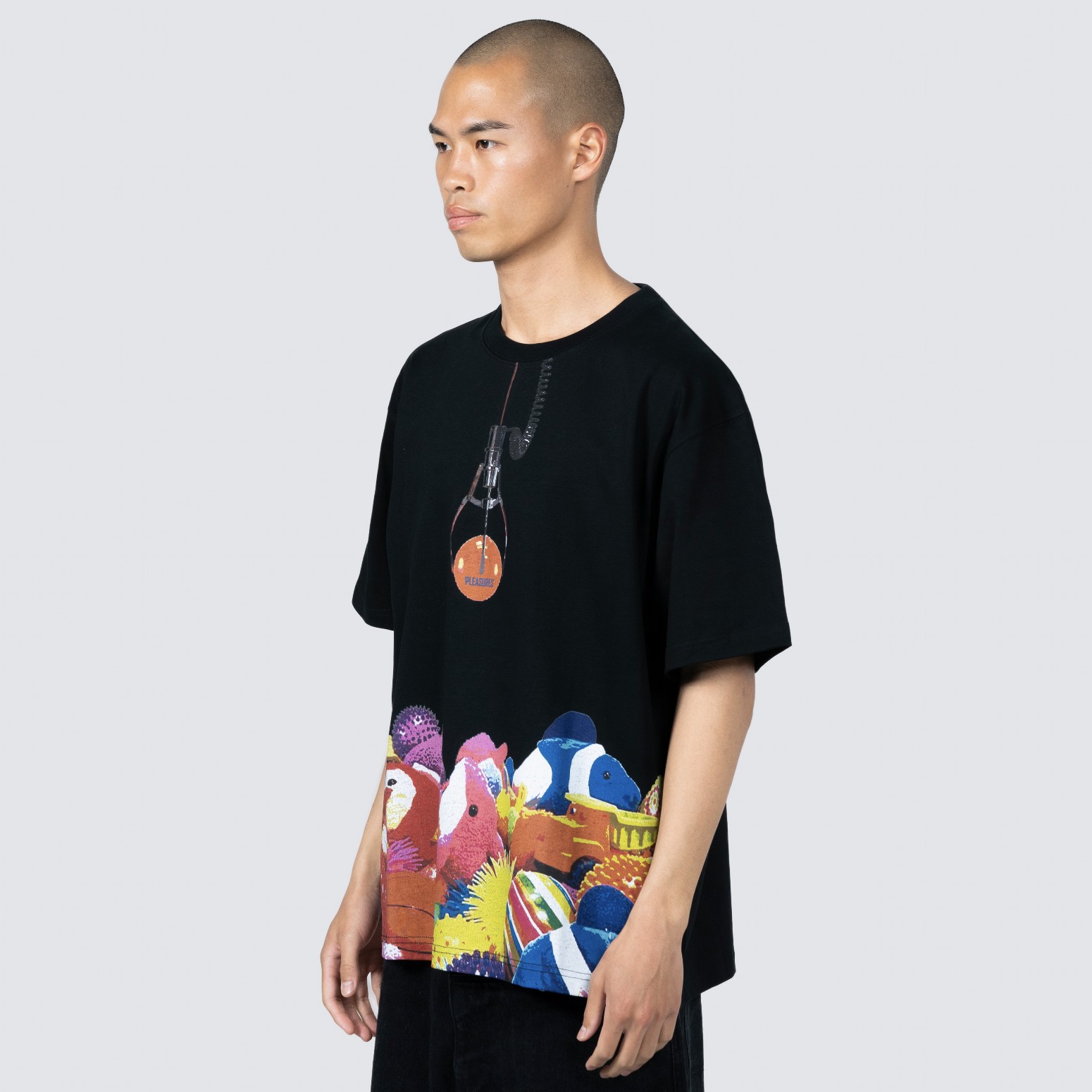 PLEASURES/ץ쥸㡼CLAW HEAVYWEIGHT T-SHIRT T / BLACK