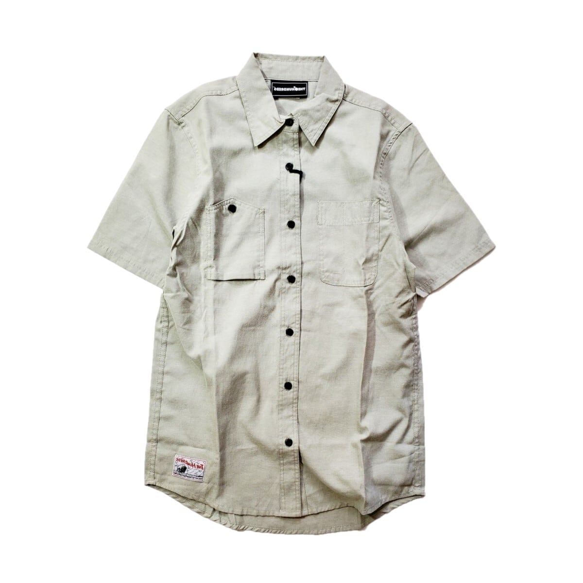 ��THE HUNDREDS/�����ϥ�ɥ�åġ�BRYCE SS WOVEN Ⱦµ����� / LT.MOSS �⥹���꡼��