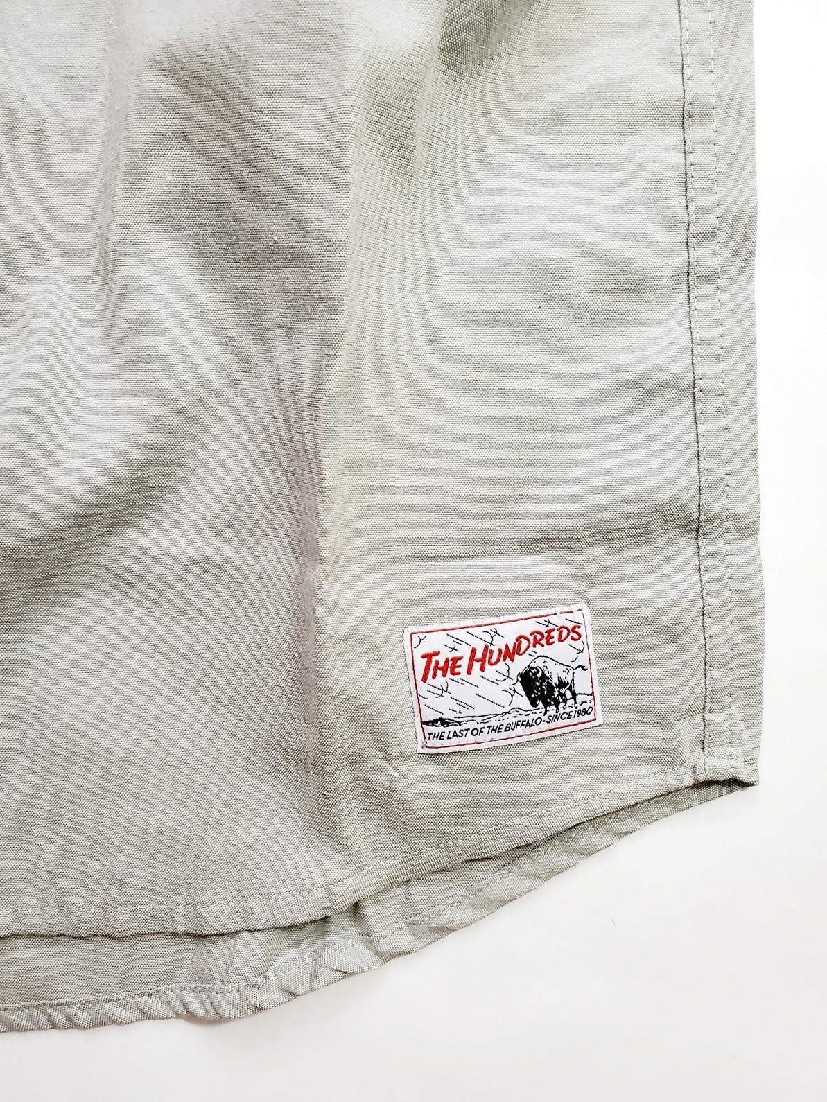 ��THE HUNDREDS/�����ϥ�ɥ�åġ�BRYCE SS WOVEN Ⱦµ����� / LT.MOSS �⥹���꡼��