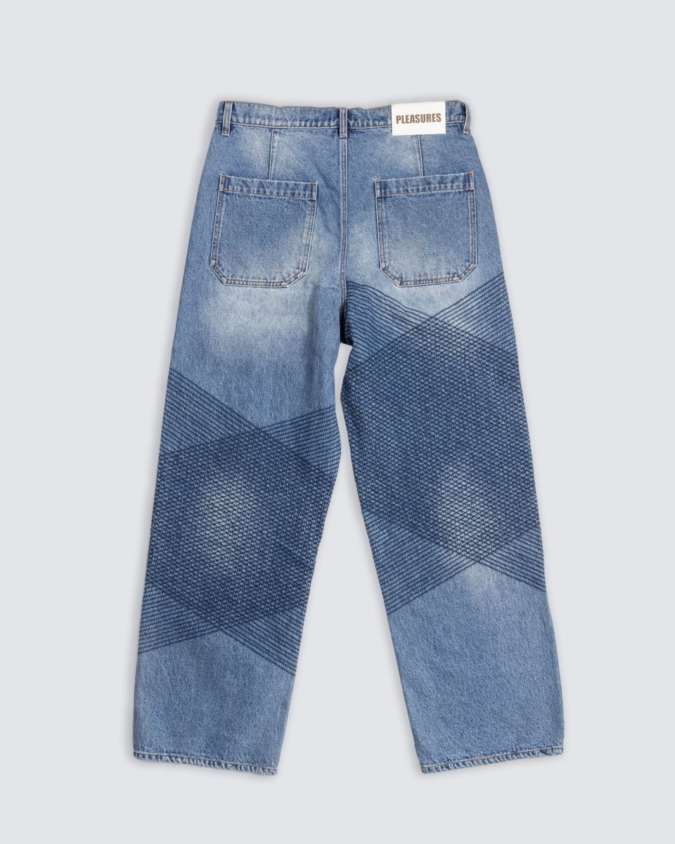 PLEASURES/ץ쥸㡼GRID EMBROIDERED BAGGY JEANS ǥ˥ѥ / INDIGO
