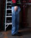 PLEASURES/ץ쥸㡼GRID EMBROIDERED BAGGY JEANS ǥ˥ѥ / INDIGO
