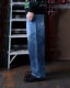 PLEASURES/ץ쥸㡼GRID EMBROIDERED BAGGY JEANS ǥ˥ѥ / INDIGO