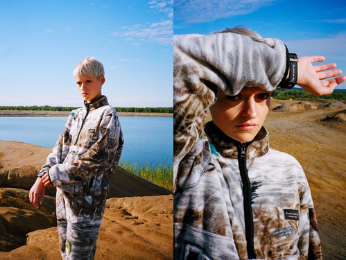 ��RAISED BY WOLVES/�쥤���ɥХ�����֥���REALTREE DUCKS & FISH POLAR FLEECE HALF ZIP �ݡ��顼�ե꡼���ϡ��ե��å� / REALTREE