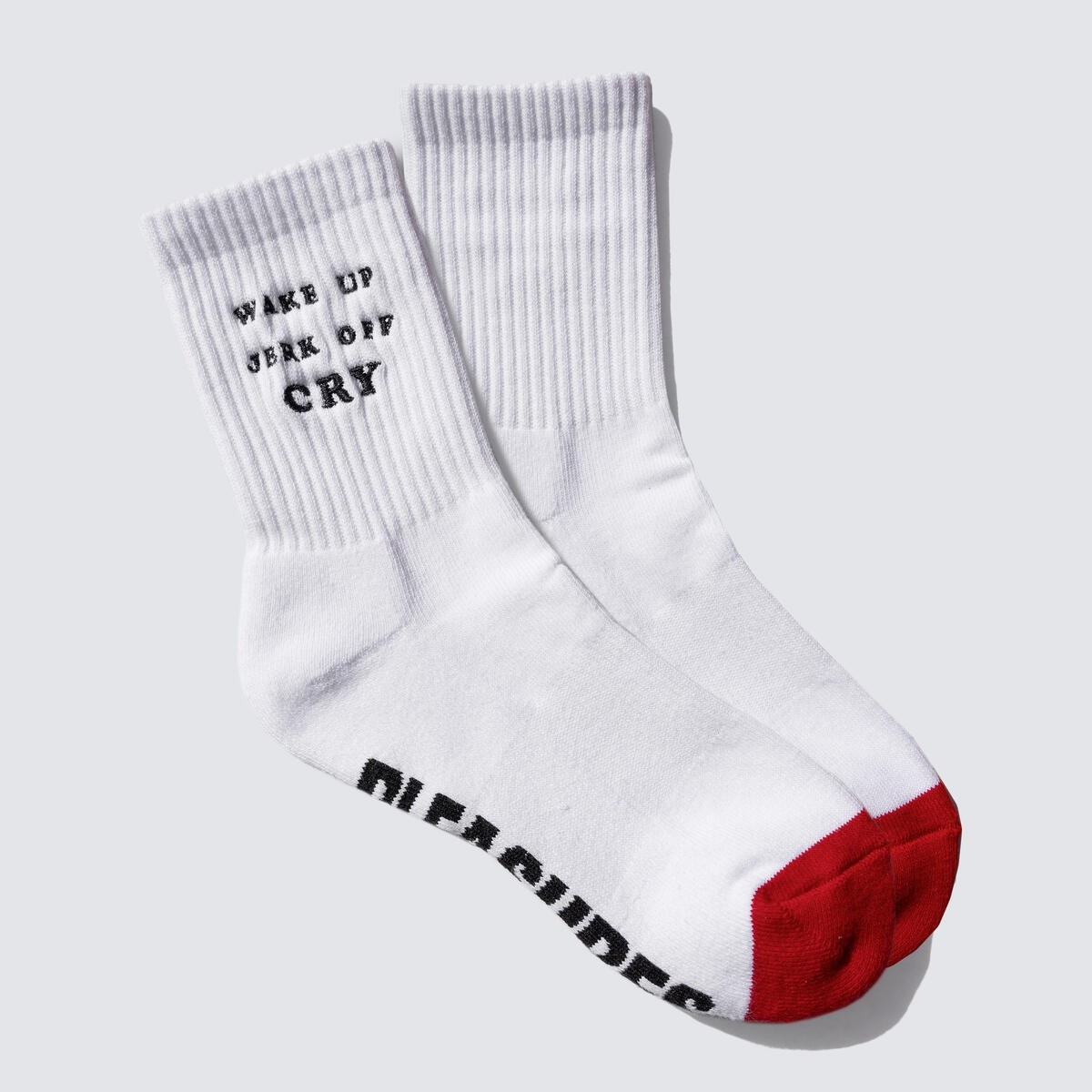 PLEASURES/ץ쥸㡼WAKE UP SOCKS å / WHITE