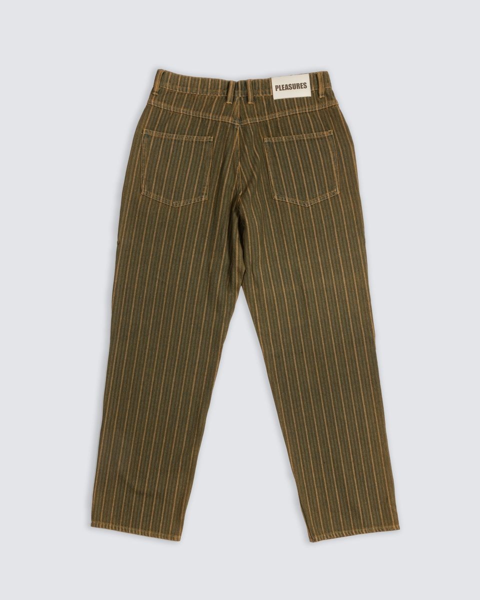 ��PLEASURES/�ץ쥸�㡼����RAIL STRIPE WORK PANTS ����ѥ�� / BROWN