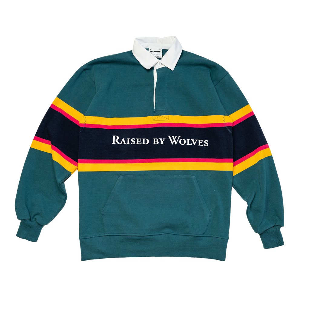 RAISED BY WOLVES/쥤ɥХ֥RBW/BARBARIAN RUGBY SWEATER 饰ӡ / TEAL ƥ