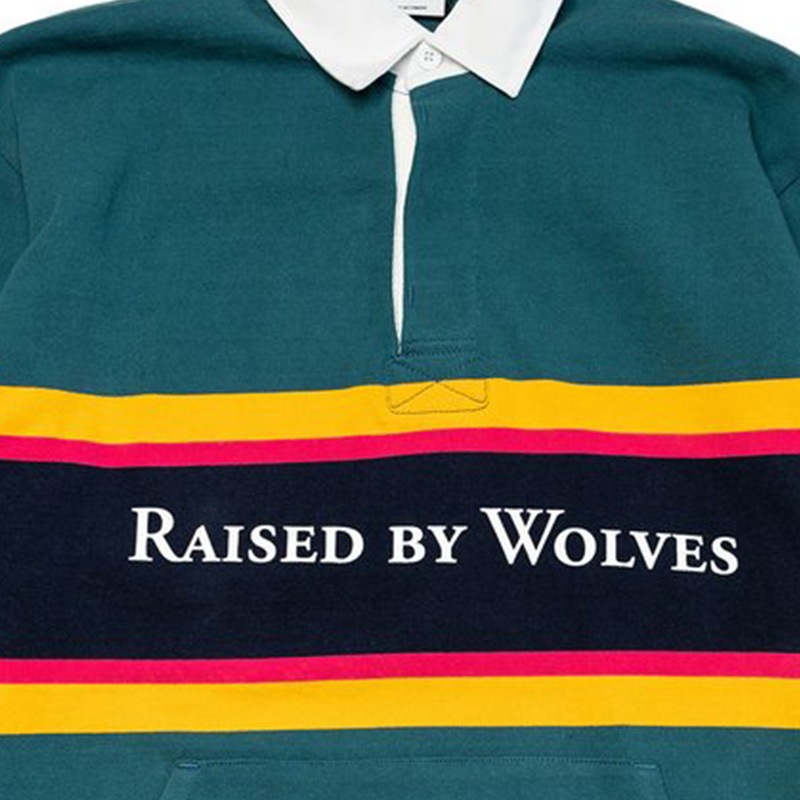 RAISED BY WOLVES/쥤ɥХ֥RBW/BARBARIAN RUGBY SWEATER 饰ӡ / TEAL ƥ