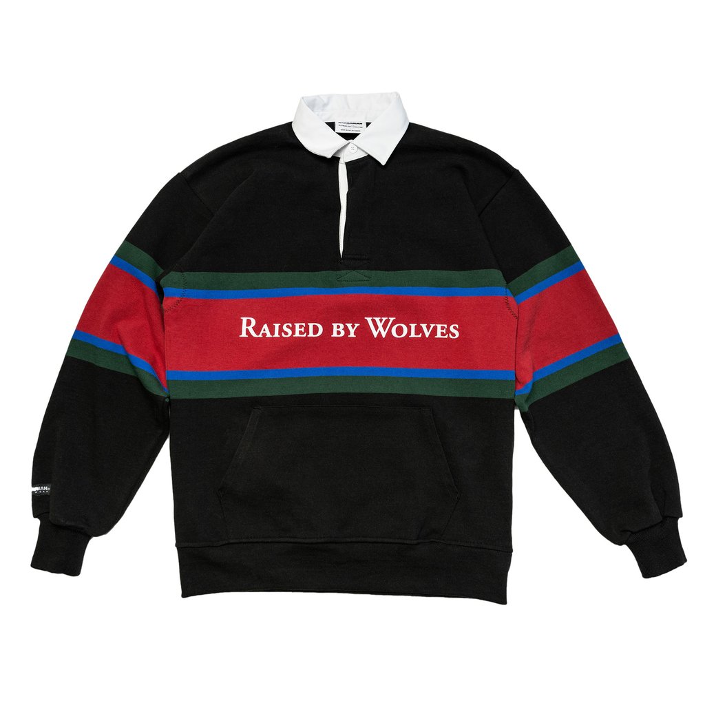 RAISED BY WOLVES/쥤ɥХ֥RBW/BARBARIAN RUGBY SWEATER 饰ӡ / BLACK ֥å 