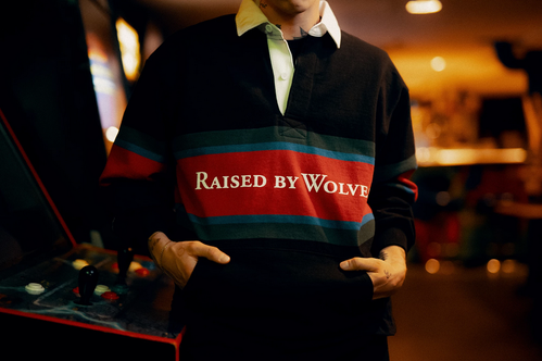 RAISED BY WOLVES/쥤ɥХ֥RBW/BARBARIAN RUGBY SWEATER 饰ӡ / BLACK ֥å 