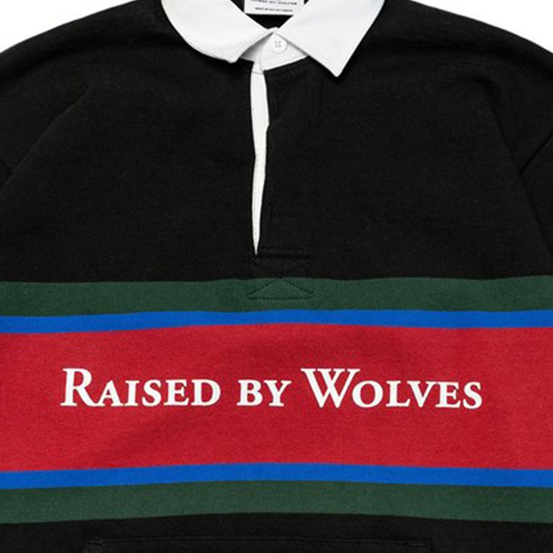 RAISED BY WOLVES/쥤ɥХ֥RBW/BARBARIAN RUGBY SWEATER 饰ӡ / BLACK ֥å 