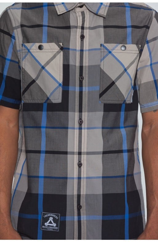 ��THE HUNDREDS/�����ϥ�ɥ�åġ�FLAXX SS WOVEN Ⱦµ����� / BLACK �֥�å� ��