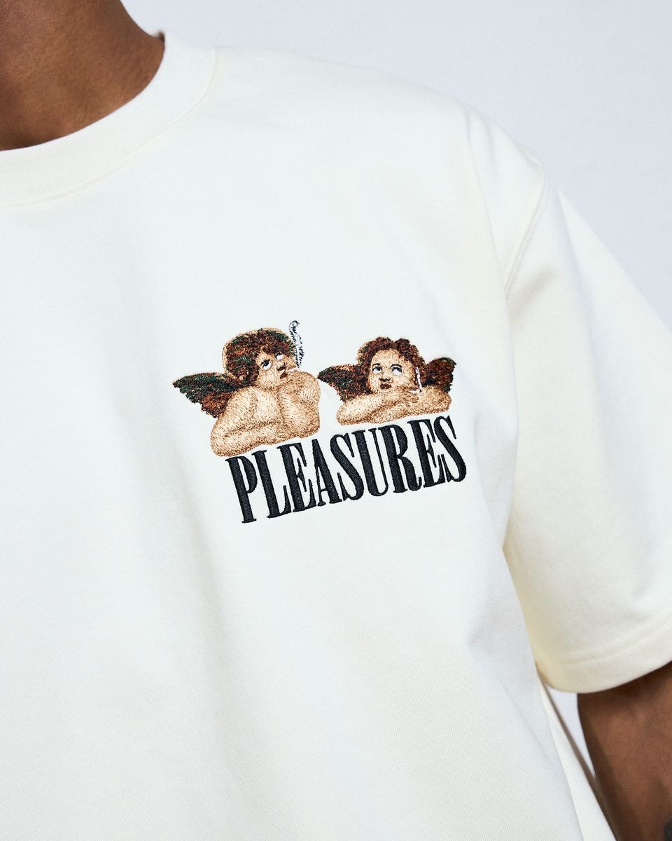 ��PLEASURES/�ץ쥸�㡼����DYNAMIC SHORT SLEEVE CREWNECK T����� / ECRU