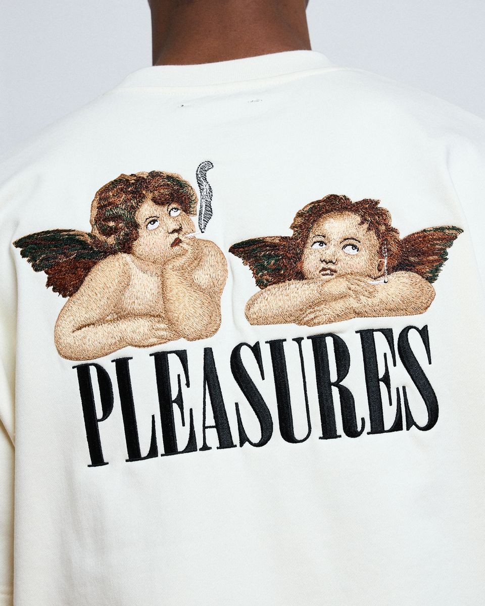��PLEASURES/�ץ쥸�㡼����DYNAMIC SHORT SLEEVE CREWNECK T����� / ECRU