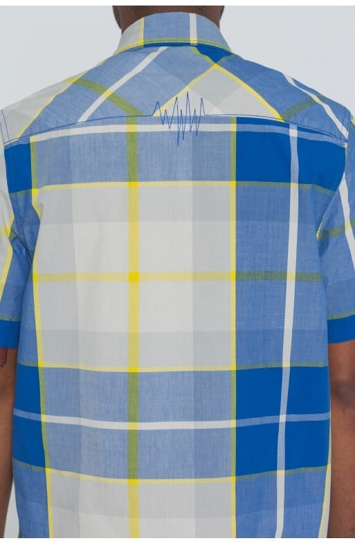 ��THE HUNDREDS/�����ϥ�ɥ�åġ�FLAXX SS WOVEN Ⱦµ����� / BLUE �֥롼 ��