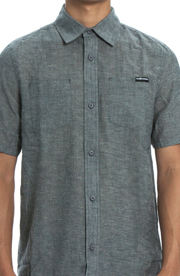 ��THE HUNDREDS/�����ϥ�ɥ�åġ�SHADE SS WOVEN  Ⱦµ����� / BLACK �֥�å� ��