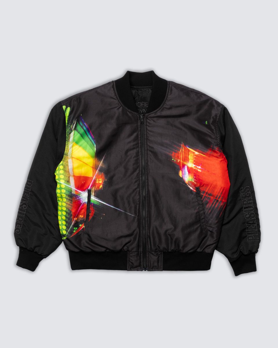 ��PLEASURES/�ץ쥸�㡼����DAFT PUNK/���եȡ��ѥ󥯡�DAFT CLUB REVERSIBLE BOMBER �ܥ�С����㥱�å� / BLACK