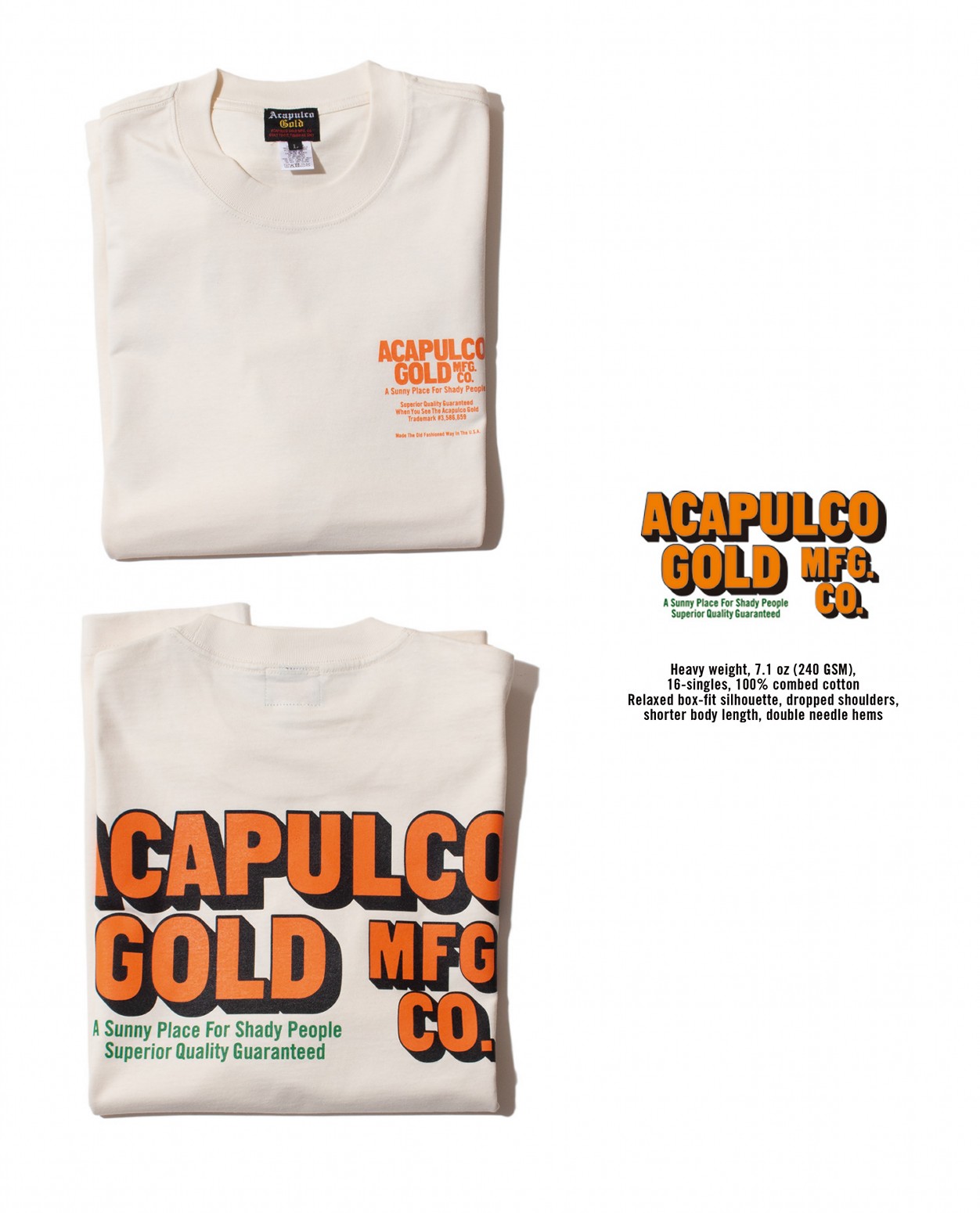 ��ACAPULCO GOLD/�����ץ륳 ������ɡ�OJ LOGO BOX FIT TEE T����� / ECRU