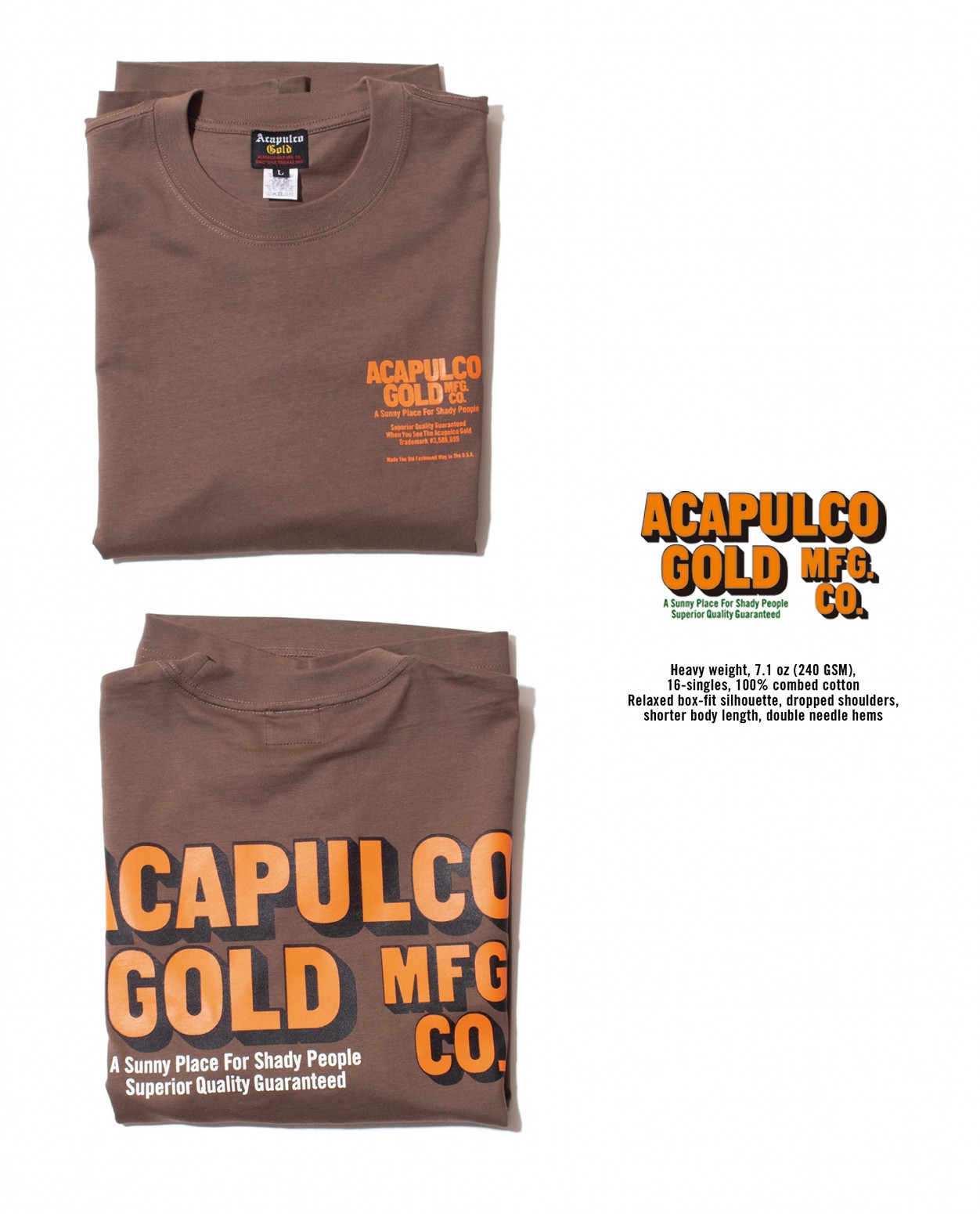 ��ACAPULCO GOLD/�����ץ륳 ������ɡ�OJ LOGO BOX FIT TEE T����� / WALNUT