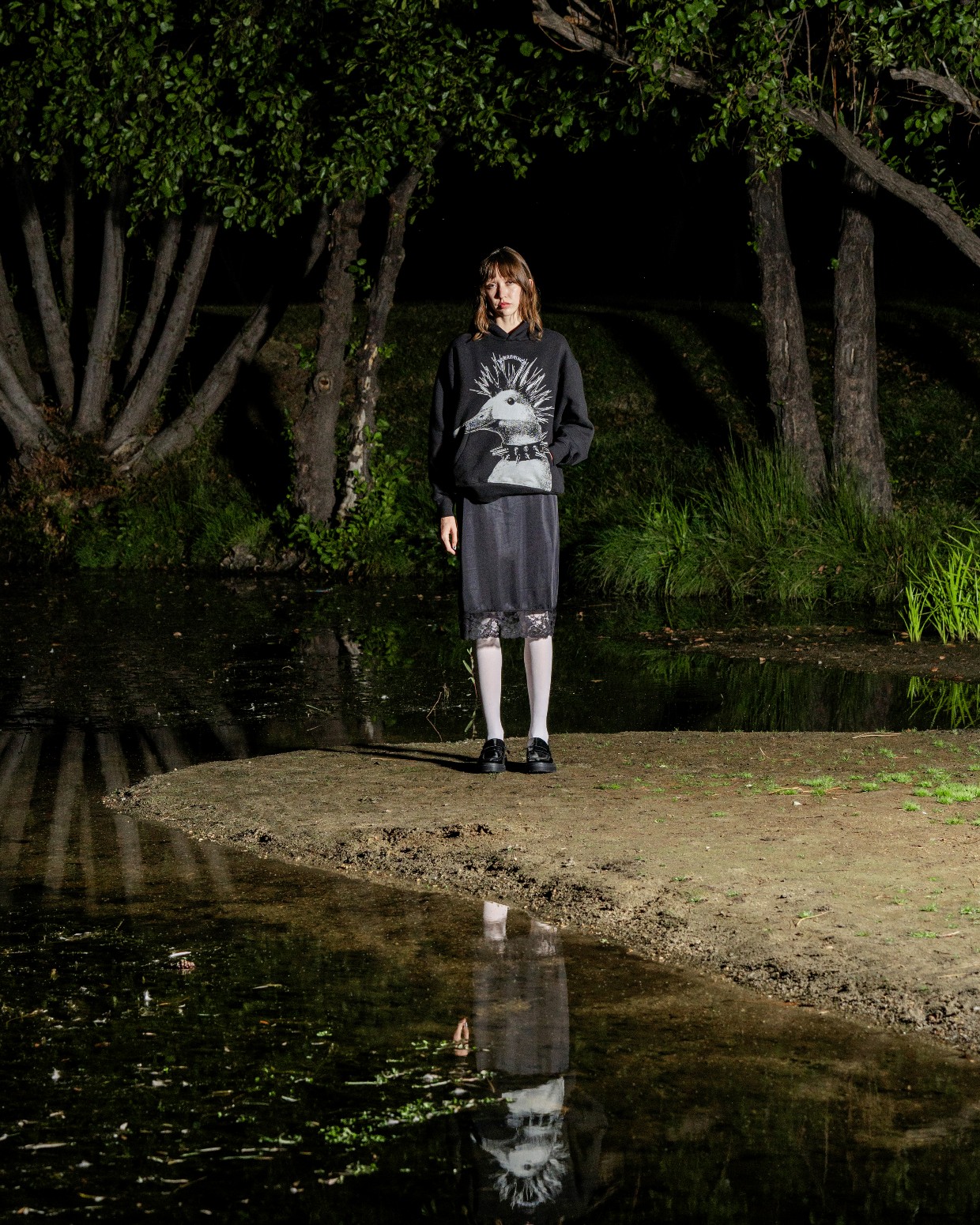 PLEASURES/ץ쥸㡼PUNK DUCK HOODIE ѡ / BLACK