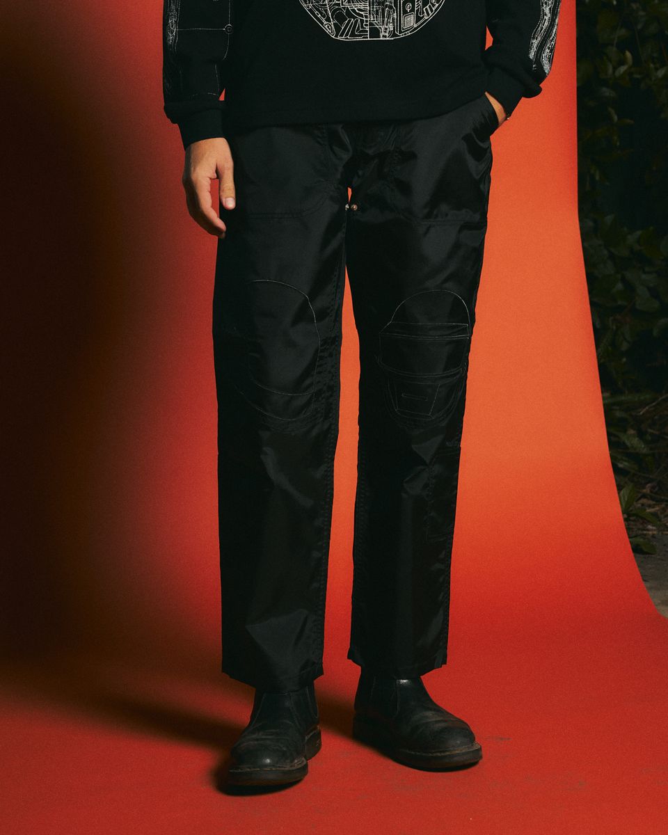 ��PLEASURES/�ץ쥸�㡼����DAFT PUNK/���եȡ��ѥ󥯡�HELMETS NYLON WORK PANTS ����ѥ�� / BLACK