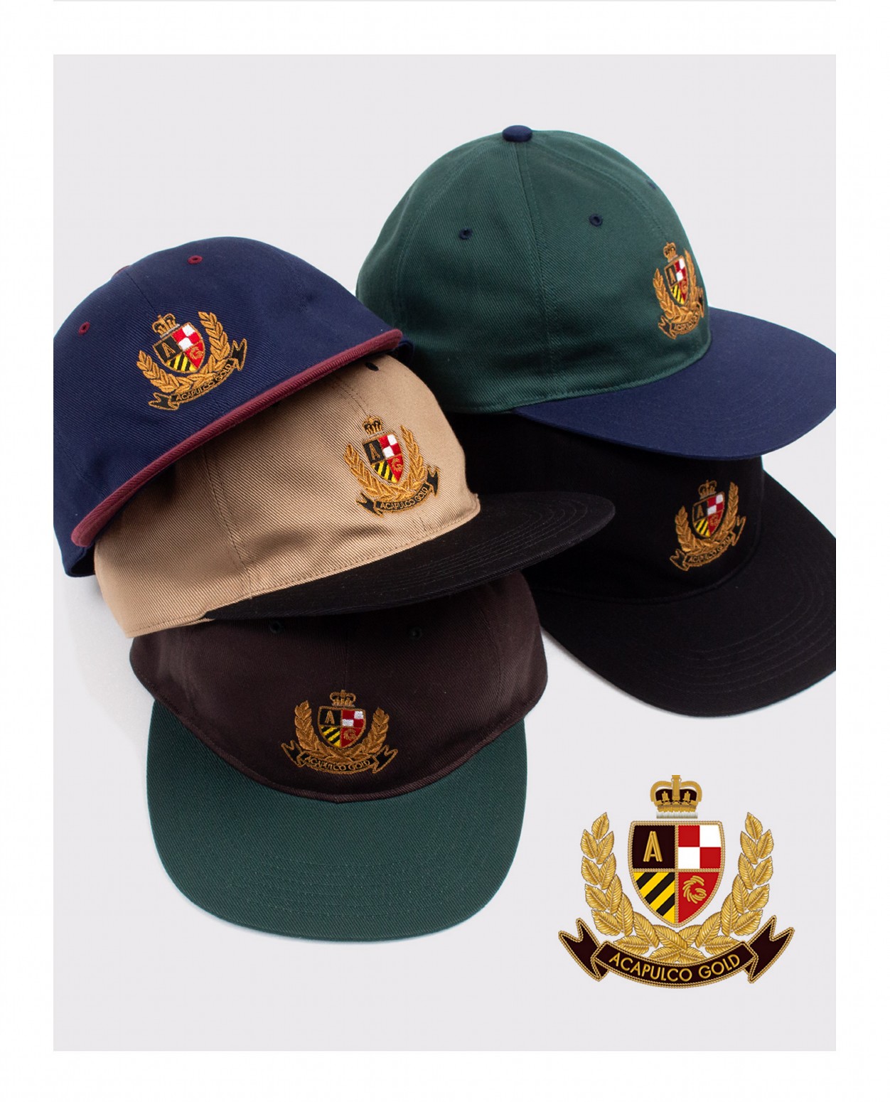 ��ACAPULCO GOLD/�����ץ륳 ������ɡ�CREST 6 PANEL CAP  / FOREST/NAVY