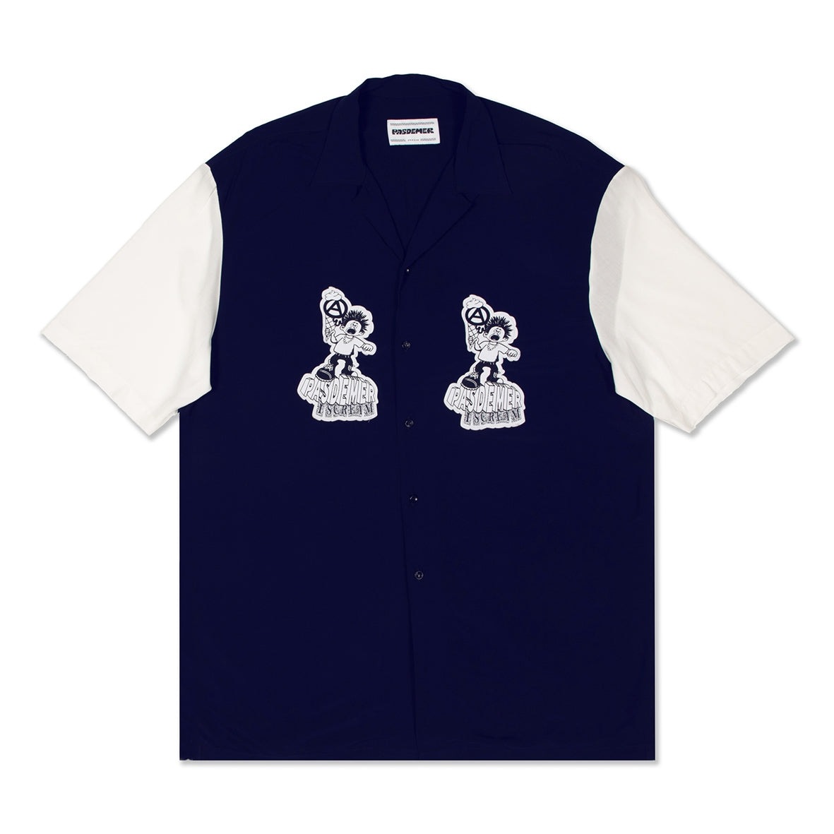 PAS DE MER/ѥɥISCREAM SHIRT Ⱦµ / DARK BLUE/WHITE ۥ磻 