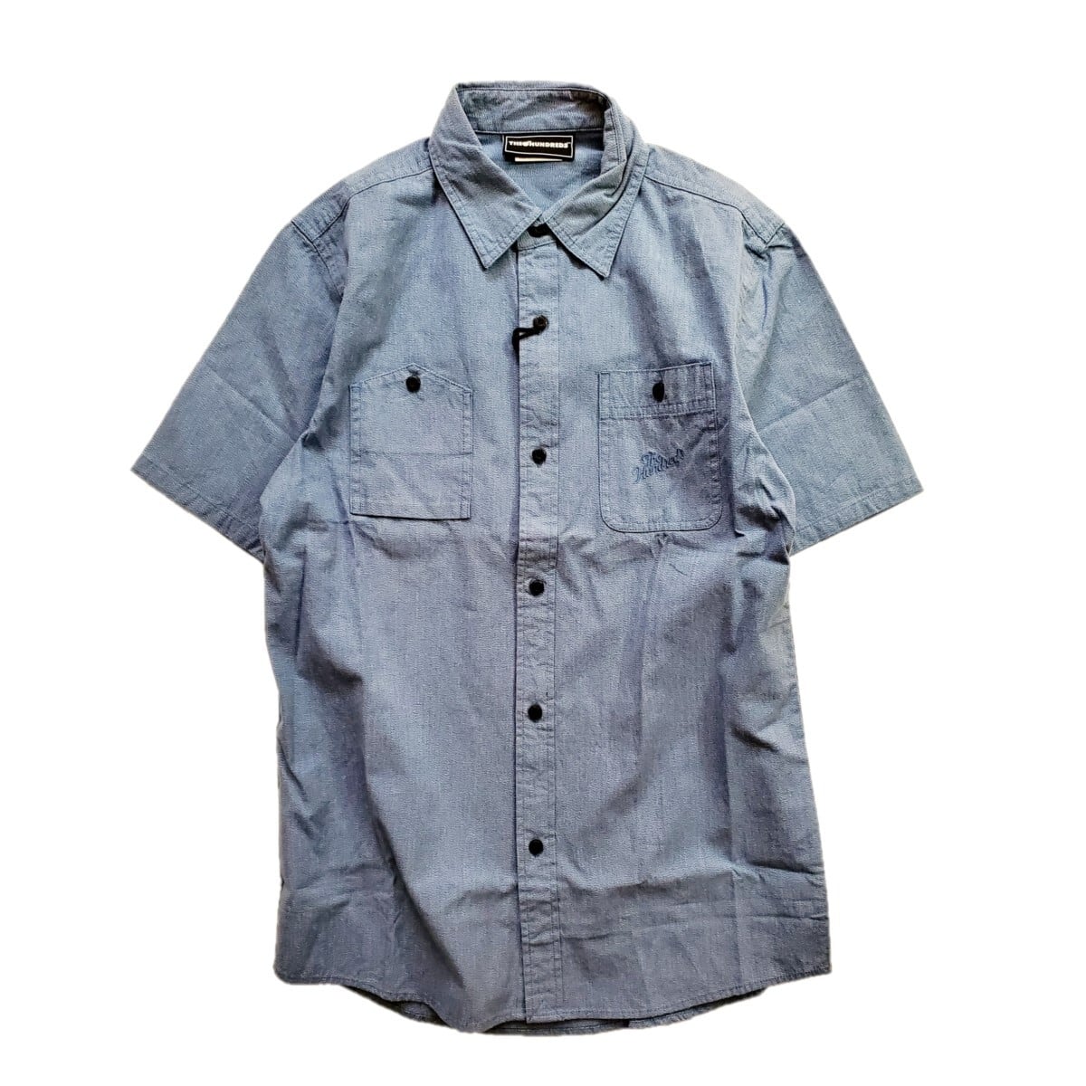 ��THE HUNDREDS/�����ϥ�ɥ�åġ�DAHLIA SS WOVEN Ⱦµ����� / BLUE �֥롼 ��