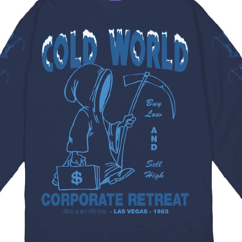 COLD WORLD FROZEN GOODS/ɥɥե󥰥åCORPORATE RETREAT LONG SLEEVE ĹµT / TRUE NAVY ͥӡ