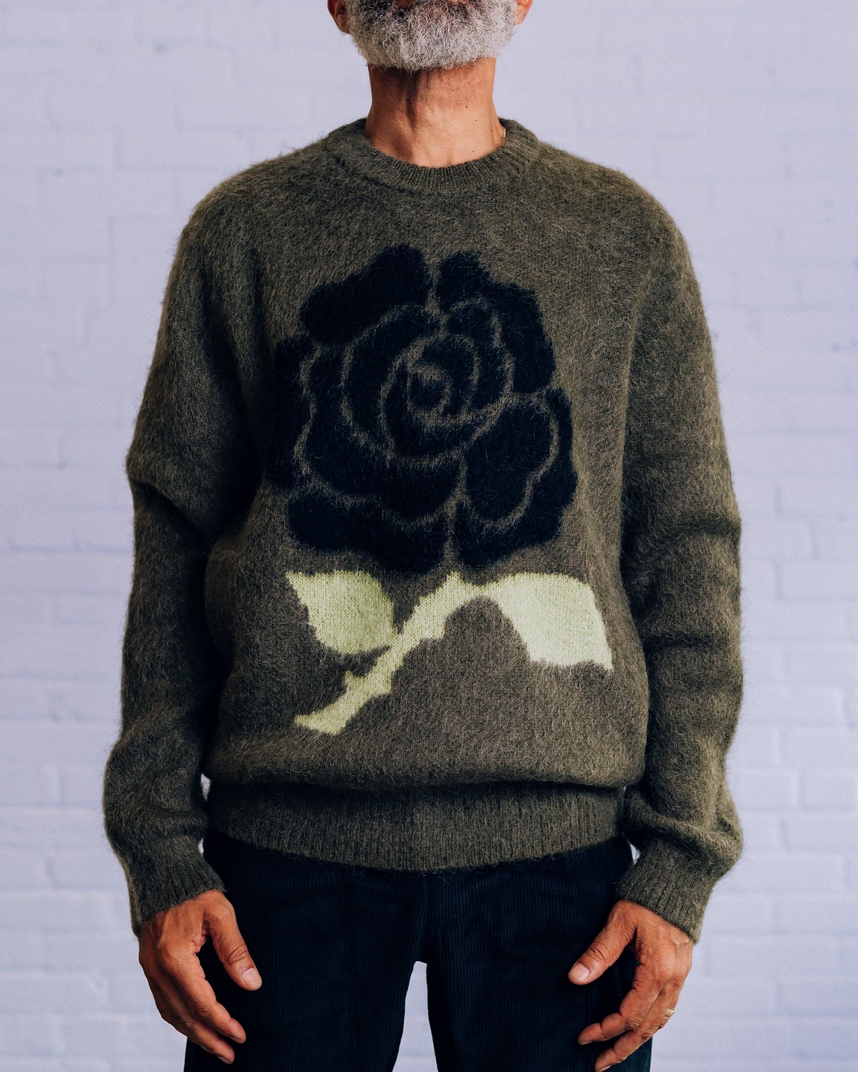 RAISED BY WOLVES/쥤ɥХ֥BLACK ROSE MOHAIR SWEATER  / LODEN
