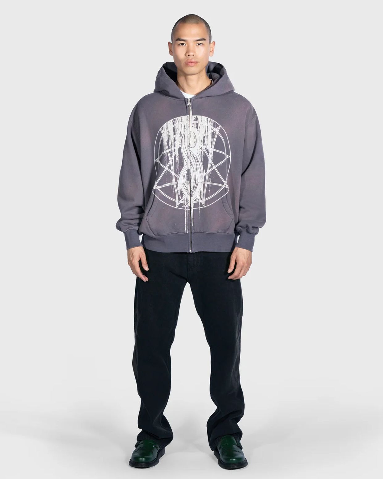 PLEASURES/ץ쥸㡼SLIPKNOT/åץΥåȡNONAGRAM ZIP HOODIE ѡ / SMOKE