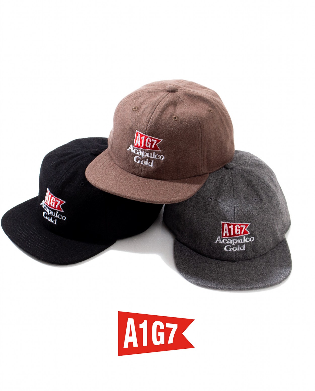 ��ACAPULCO GOLD/�����ץ륳 ������ɡ�WOOL 6 PANEL CAP  / BLACK