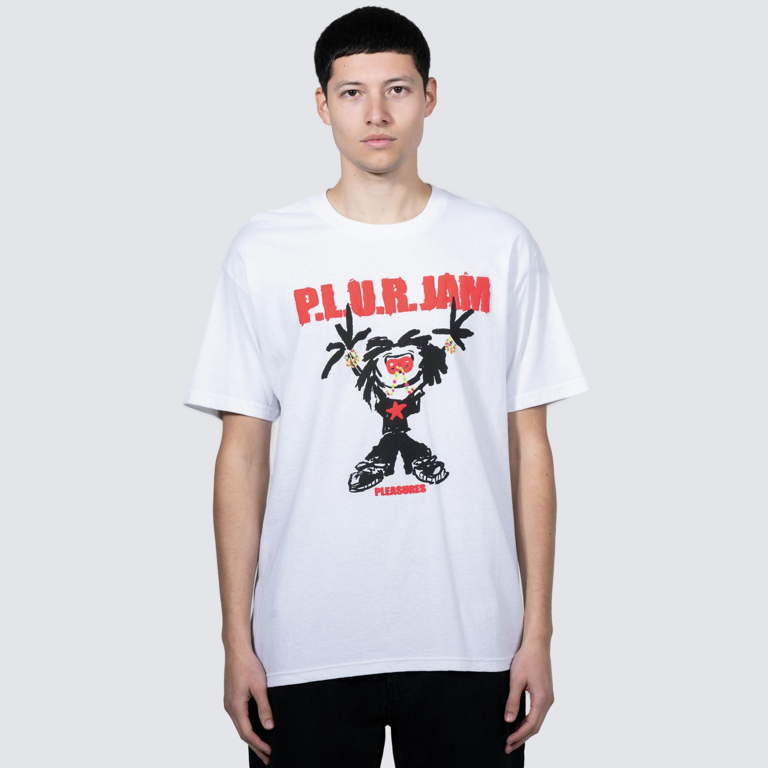 ��PLEASURES/�ץ쥸�㡼����P.L.U.R. JAM T-SHIRT T����� / WHITE