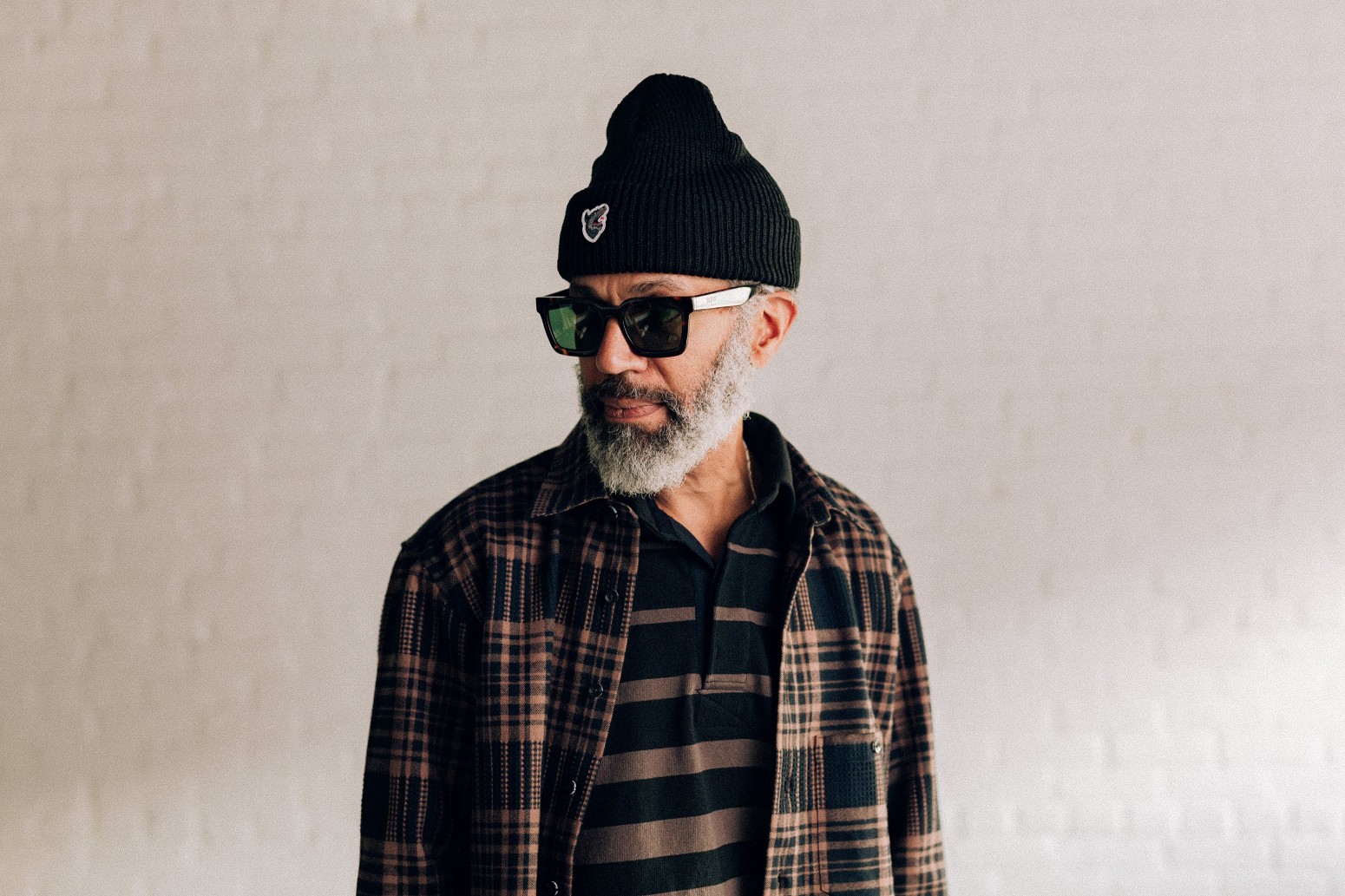 RAISED BY WOLVES/쥤ɥХ֥WAFFLE PLAID BUTTON-UP SHIRT Ĺµ / BROWN