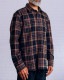RAISED BY WOLVES/쥤ɥХ֥WAFFLE PLAID BUTTON-UP SHIRT Ĺµ / BROWN