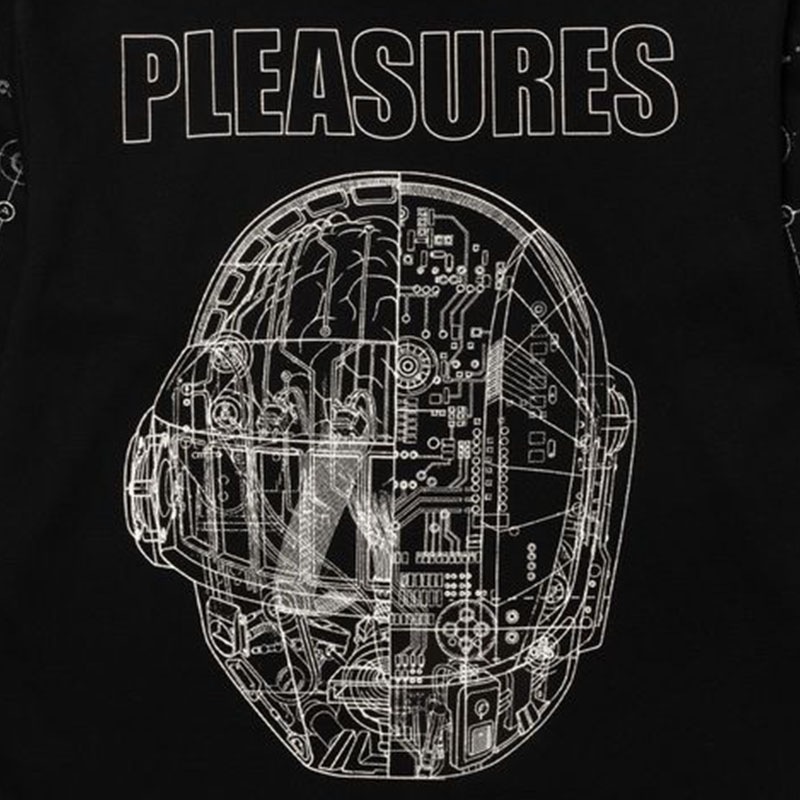 ��PLEASURES/�ץ쥸�㡼����DAFT PUNK/���եȡ��ѥ󥯡�SCHEMATIC LONG SLEEVE POLO �ݥ������ / BLACK