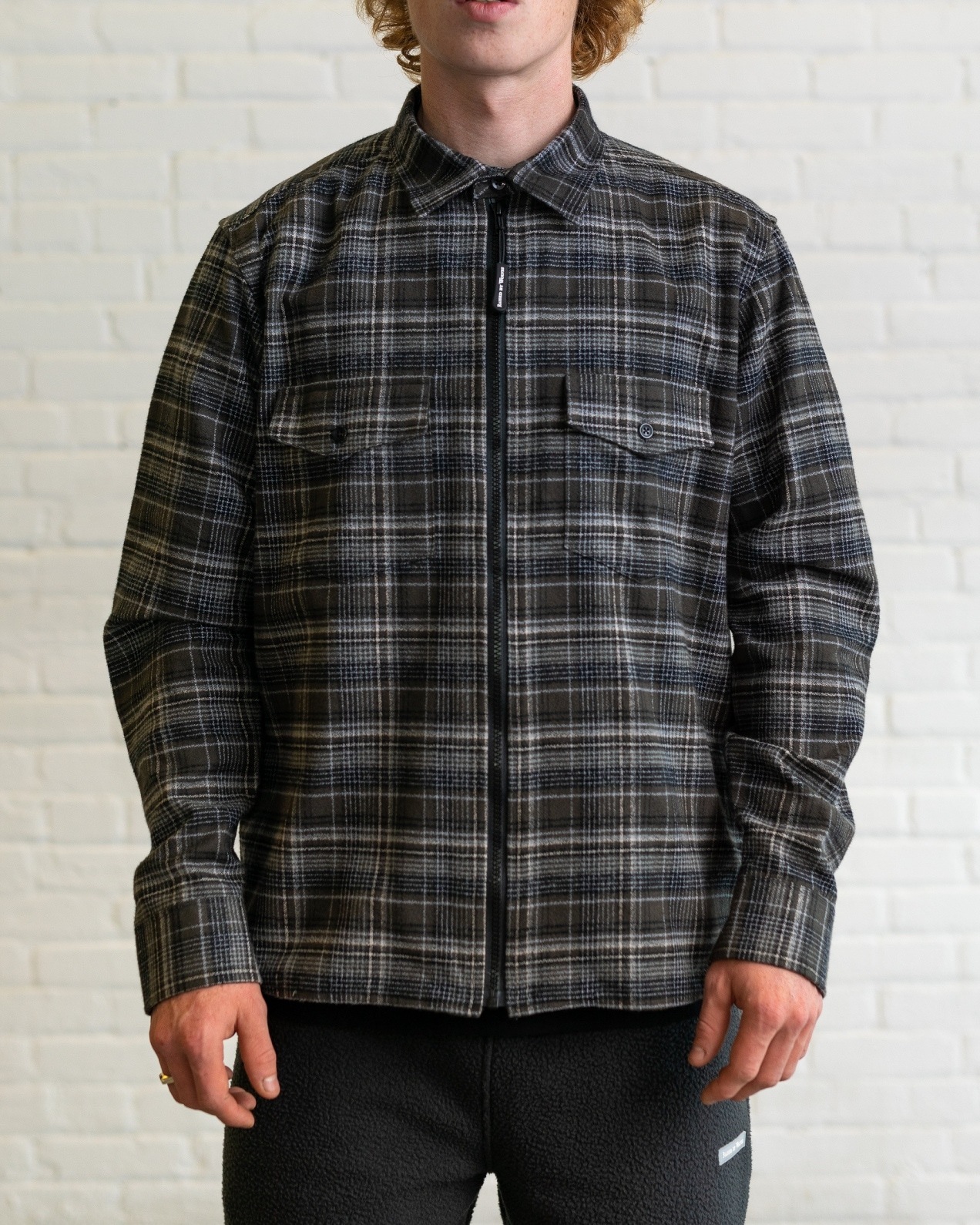 RAISED BY WOLVES/쥤ɥХ֥ORGANIC FLANNEL SHIRT Ĺµ / TOBACCO