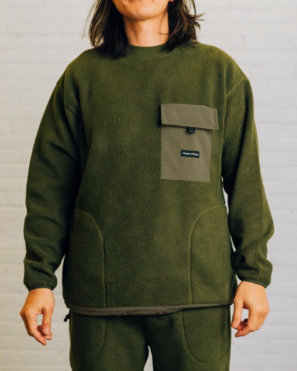 RAISED BY WOLVES/쥤ɥХ֥BOA FLEECE CREWNECK 롼å / MOSS