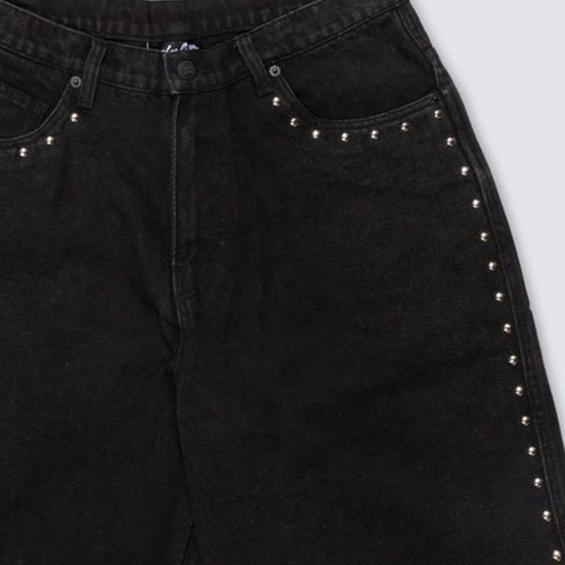 ��PLEASURES/�ץ쥸�㡼����DAFT PUNK/���եȡ��ѥ󥯡�LUCKY STUDDED JORTS ���硼�ȥѥ�� / BLACK