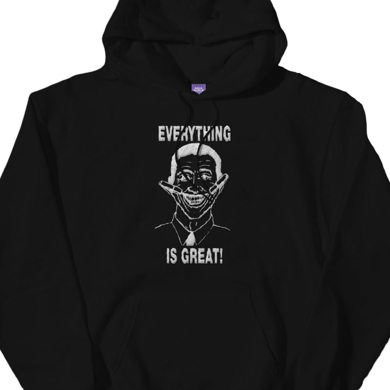 COLD WORLD FROZEN GOODS/ɥɥե󥰥åEVERYTHING IS GREAT EMBRODIERED HOODIE ѡ / BLACK ֥å