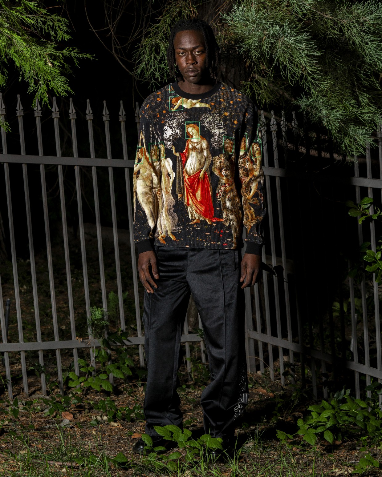 ��PLEASURES/�ץ쥸�㡼����FACIAL THERMAL LONG SLEEVE �����ޥ륷��� / BLACK