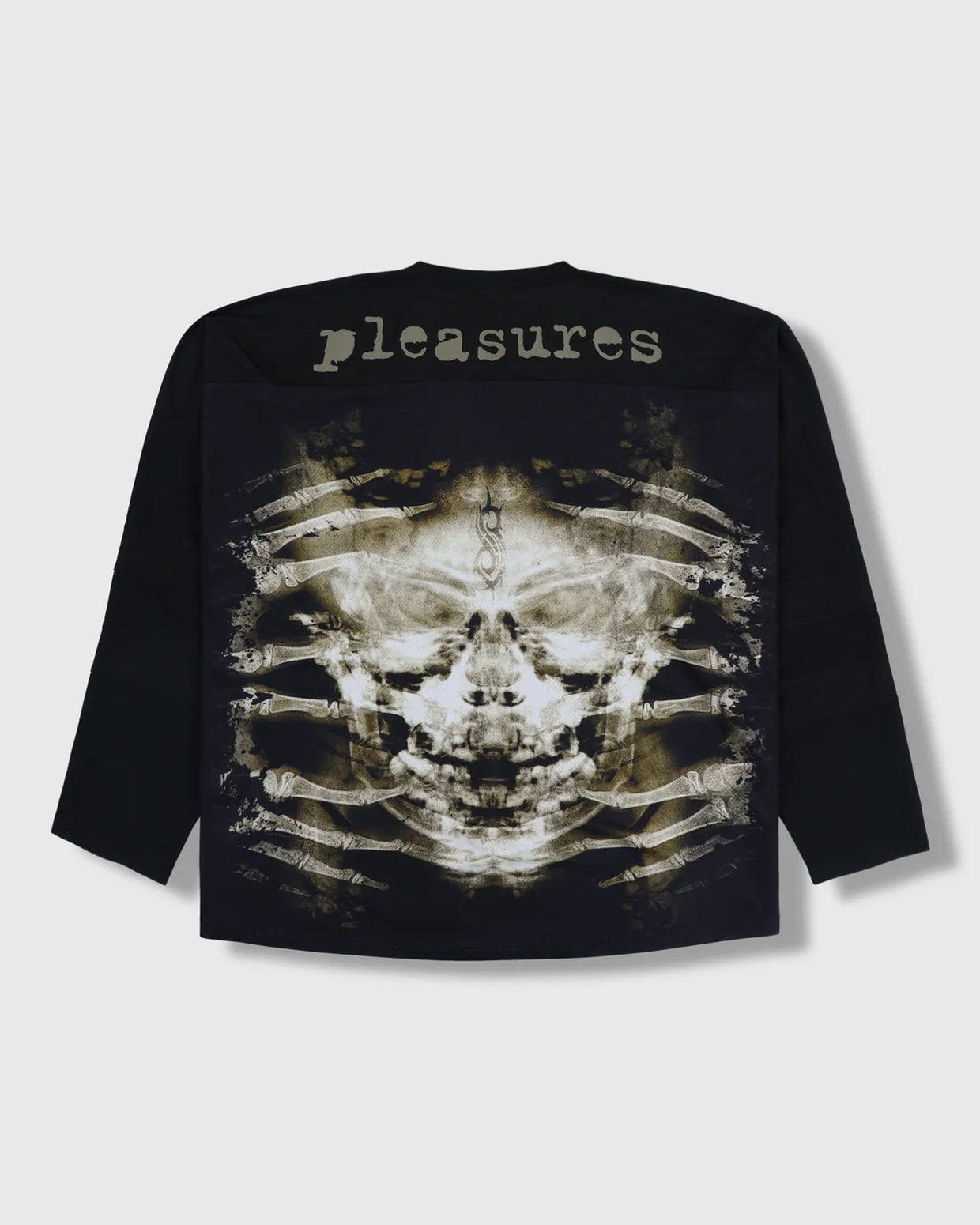 ��PLEASURES/�ץ쥸�㡼����SLIPKNOT/����åץΥåȡ�X-RAY HOCKEY JERSEY ĹµT����� / BLACK