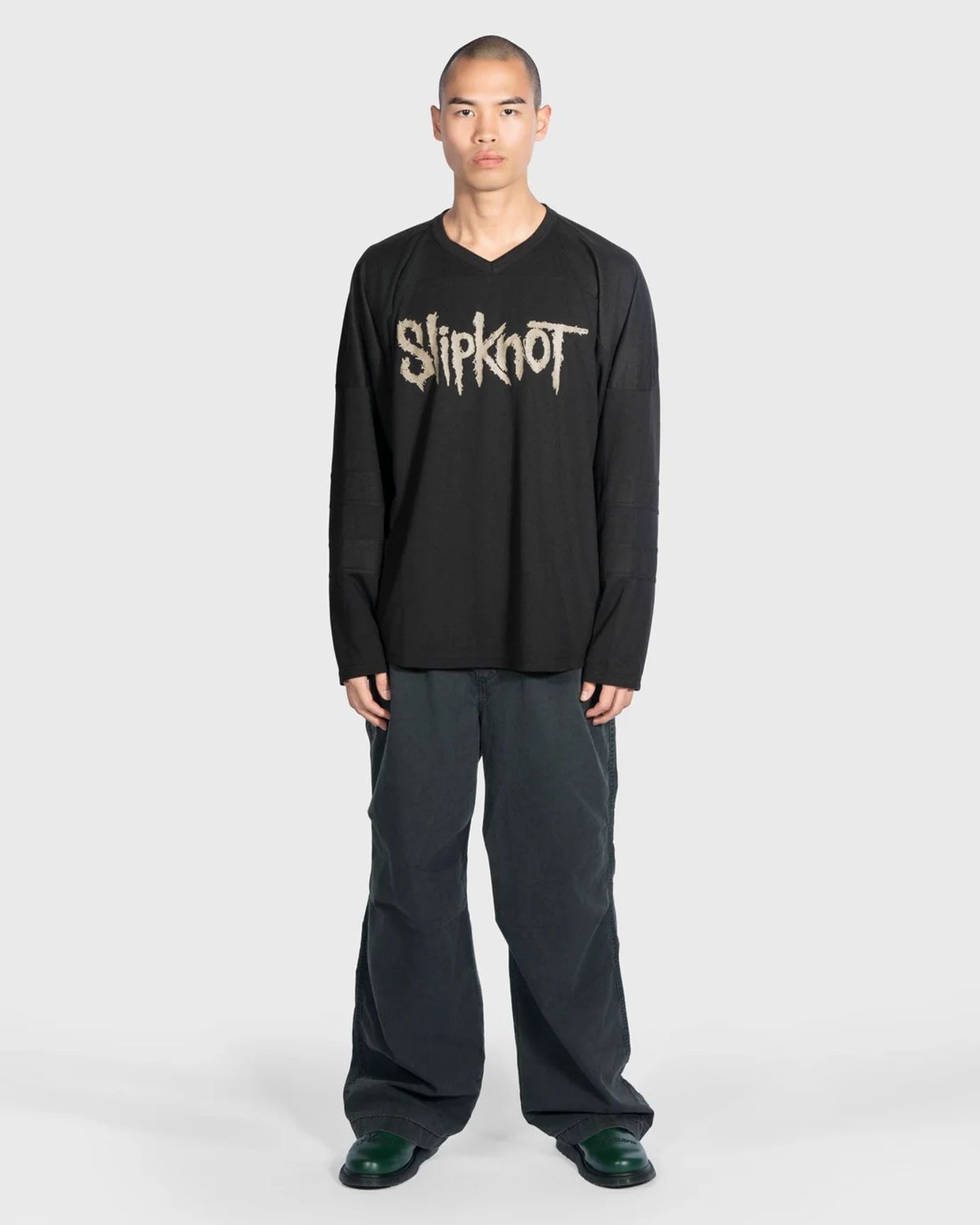 ��PLEASURES/�ץ쥸�㡼����SLIPKNOT/����åץΥåȡ�X-RAY HOCKEY JERSEY ĹµT����� / BLACK