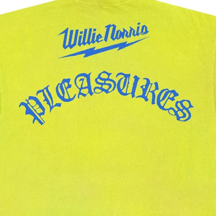 PLEASURES/ץ쥸㡼WILLIE NORRISWET PAIN T-SHIRT T / NEON YELLOW