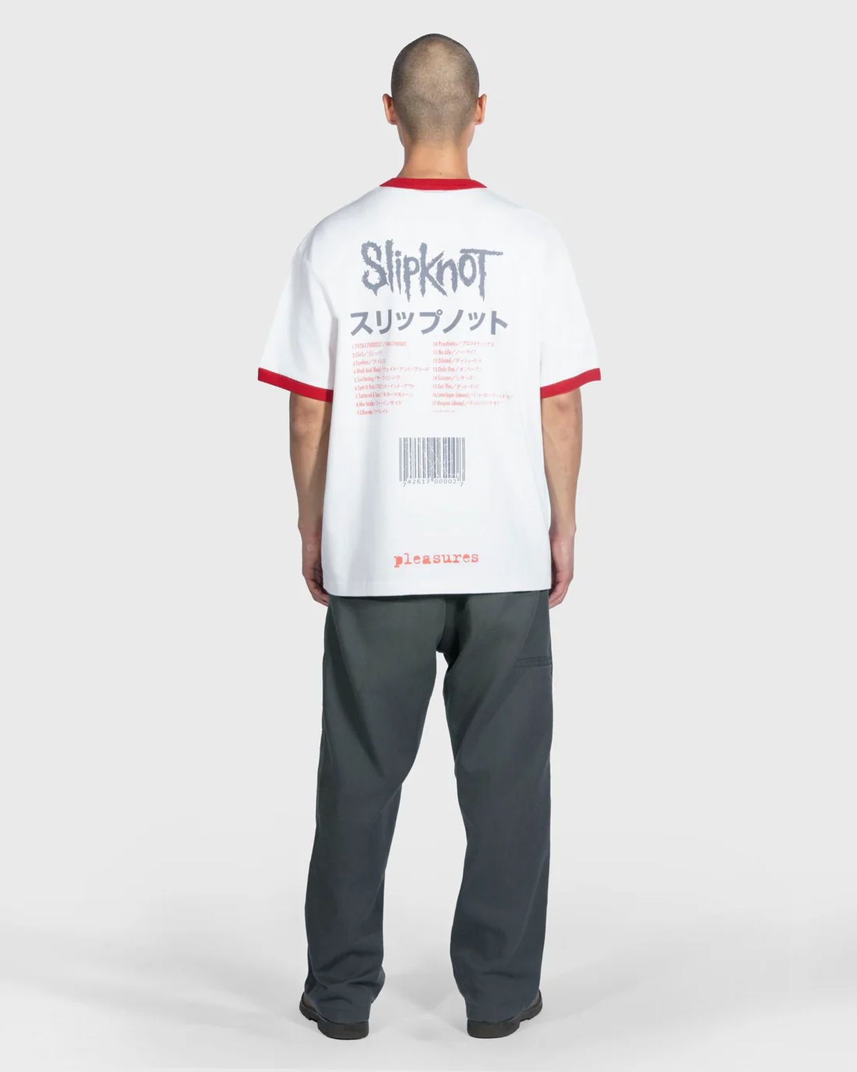 PLEASURES/ץ쥸㡼SLIPKNOT/åץΥåȡSELF TITLED RINGER SHIRT T / WHITE