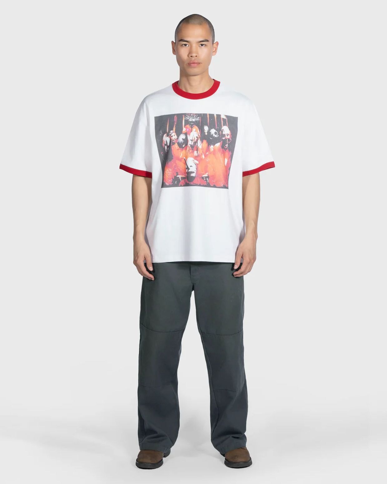 PLEASURES/ץ쥸㡼SLIPKNOT/åץΥåȡSELF TITLED RINGER SHIRT T / WHITE